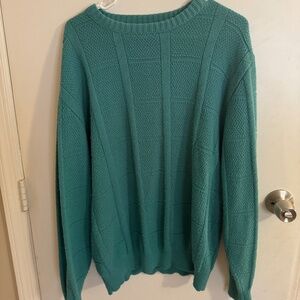 Vintage 90s Christian Dior Monsieur men’s turquoise sweater L Indy